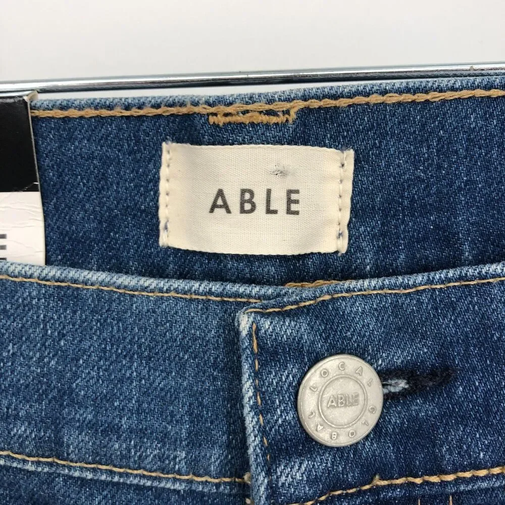 ABLE The Skinny‎ Jeans Womens 29 Blue Stretch Medium Wash Ankle Denim NWT